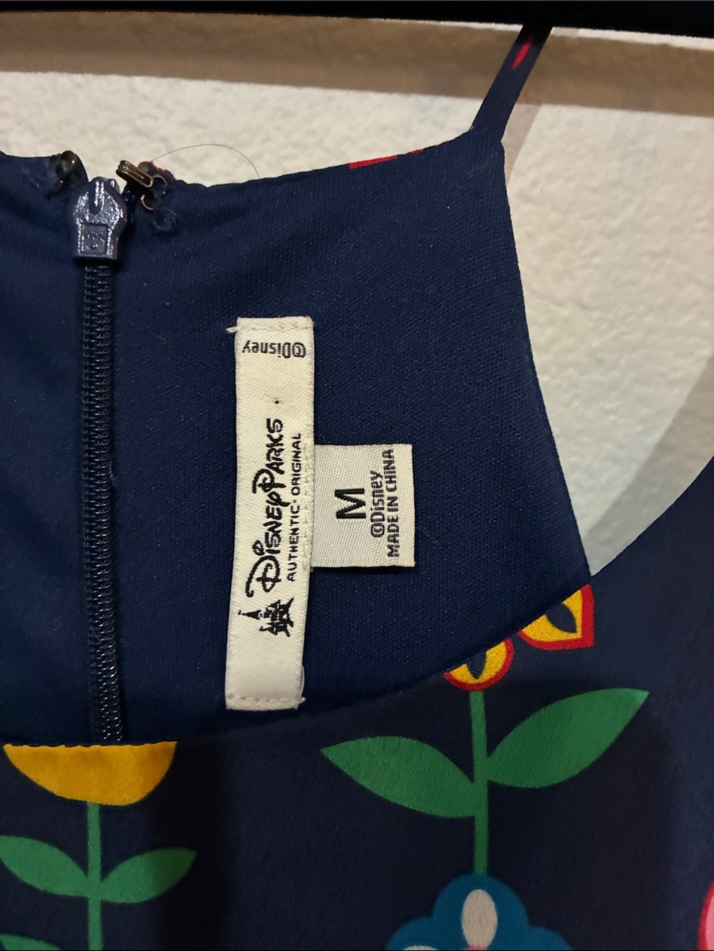 Disney Parks Women’s It’s A Small World Navy Floral Dress Medium - Picture 3 of 10